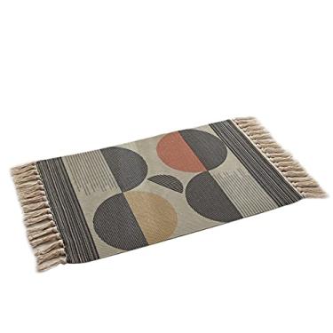 Imagem de jia cool, Tapete Boho, tapete de cozinha lavável, tapete de banheiro tecido pequeno algodão boêmio tribal fazenda borlas quarto corredor marroquino tapete de banheiro