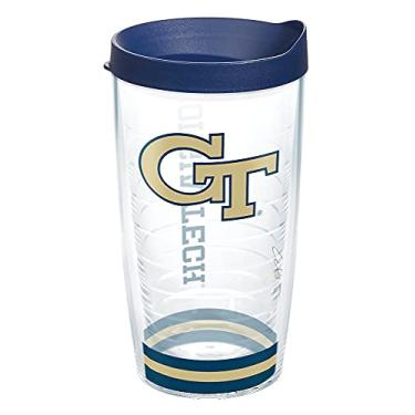 Imagem de Tervis Feito nos EUA com parede dupla Georgia Tech Institute of Technology Yellow Jackets copo isolado mantém as bebidas frias e quentes, 473 ml, ártico