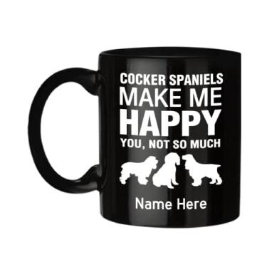 Imagem de Caneca personalizada Cocker Spaniel - Cocker Spaniels Make Me Happy - Presentes Cocker Spaniel - Acessórios Cocker Spaniel - Caneca de café de 325 ml