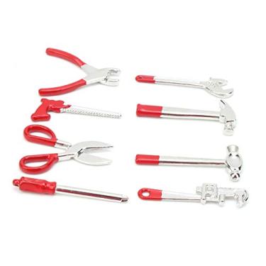 Imagem de Móveis de casa de bonecas em miniatura casa de bonecas ferramenta de liga de zinco casa de bonecas casa de bonecas móveis para casa de bonecas(Conjunto de ferramentas de 8 peças)