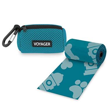 Imagem de Best Pet Supplies Cocô de cachorro, acessório para coleira, colorido, bolsa dispensadora de malha reutilizável para viagens, caminhada, parque e uso ao ar livre, macio e durável com clipe - turquesa