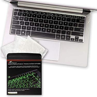 Imagem de Estilo plano totalmente coberto fácil de higienizar, universal, 0,025 mm, limpável, excelente sensação tátil, à prova d'água, antipoeira, capa de teclado para laptop 13,3 polegadas, uso hospital/dentista [pacote com 3]