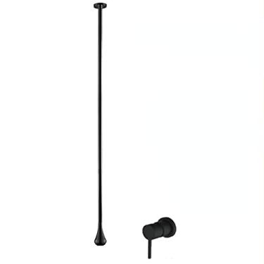 Imagem de Gotas de água dourada escovada Bacia de teto Água quente e fria Torneira para pia de latão de furo único de parede torneira do banheiro, preto fosco B