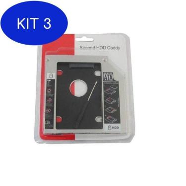 Imagem de Kit 3 Case Adaptador Universal 9.5mm - Segundo Hd Ssd Sata No Note