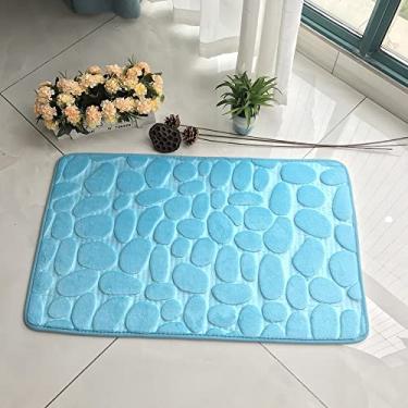 Imagem de SHENGANG Tapete de Banheiro Tapete de Banho Absorvente Tapetes de Pebble Antiderrapante Espuma de Memória Tapete Lavável Tapete de Chuveiro Tapete de Chuveiro, 9,40x60cm