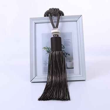 Imagem de Suportes de cortina prendedores de cortina simples cortina pendurada bola de poliéster borla alça de corda, T4,1 Pçs