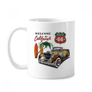 Imagem de Caneca colorida clássica de carros com estampa de praia cerâmica cerâmica xícara de café louça