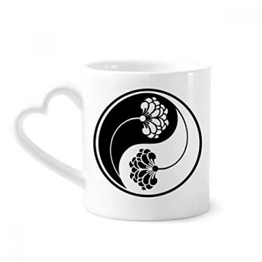 Imagem de Caneca de flores Yin-yang Culture Customs café cerâmica copo de coração de vidro