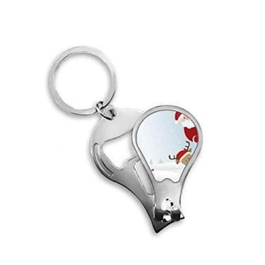 Imagem de Natal Papai Noel Alce Peep Ano Novo Cortador de Unhas Abridor Chaveiro Tesoura