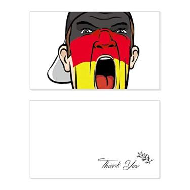 Imagem de Bandeira da Alemanha Maquiagem Facial Cabeça Gritando Boné Cartão de Agradecimento Aniversário Saudação Casamento Agradecimento