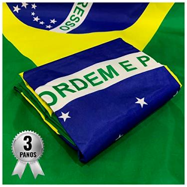Imagem de Bandeira do Brasil Dupla Face com 3 Panos e com Ilhós para Mastro Cores Nítidas da Marca Minha Bandeira