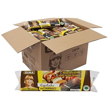 Imagem de Kit 25 Sacos de espetinho de madeira Gina 18 cm com 100 un para Manicure Churrasco Doces Crepes Artesanato Algodão Doce Marshmallow Kafta Queijo