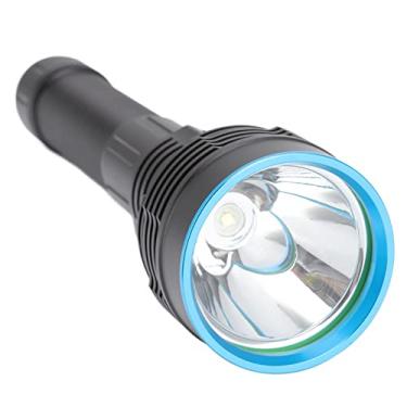 Imagem de Lanterna portátil poderosa, lanterna externa 10000LM, liga de alumínio, proteção contra altas temperaturas, anodizado, preto, IPX65 à prova d'água, 4 posições para escalada