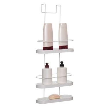 Imagem de Porta Shampoo Triplo para Box de Banheiro Aramado Branco com Branco