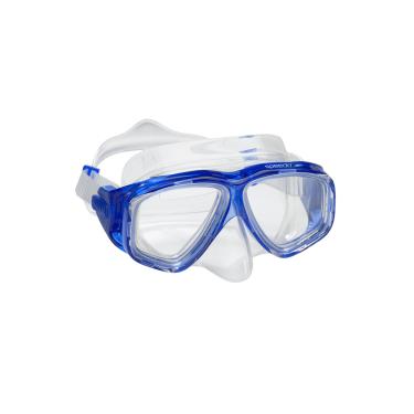 Imagem de Speedo Máscara de mergulho unissex para adultos com snorkel antiembaçamento com capa de nariz, série aventura, azul M, tamanho único