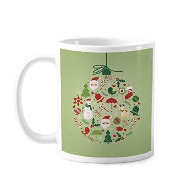Imagem de Árvore de Natal Papai Noel boneco de neve Caneca verde cerâmica copo de porcelana café louça
