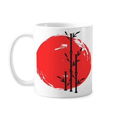 Imagem de Caneca abstrata japonesa vermelha preta de cerâmica copo de porcelana café louça