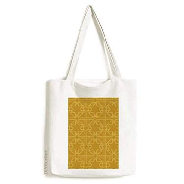 Imagem de Bolsa de lona com estampa decorativa dourada da Tailândia, bolsa de compras casual