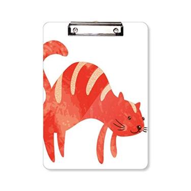 Imagem de Placa de apoio A4 com desenho de gato gordo vermelho e aquarela, pasta de prancheta A4