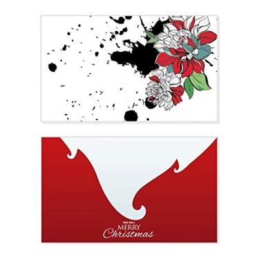 Imagem de Tinta Aquarela Flor Peônia Feriado Feliz Natal Cartão de Parabéns Mensagem de Natal