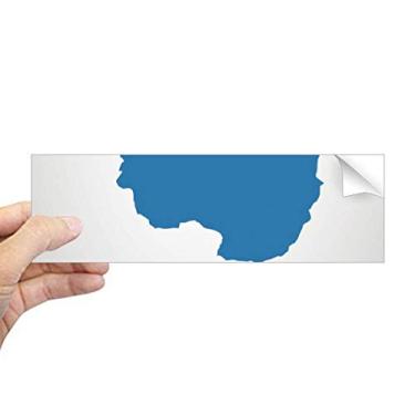 Imagem de DIYthinker Adesivo retangular com estampa de mapa de ilustração azul da Antártica para notebook decalque de janela