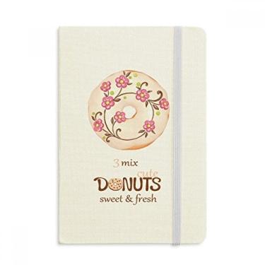 Imagem de Caderno de rosquinha de flores, sobremesas, doces, capa dura oficial, diário clássico