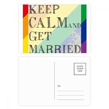 Imagem de LGBT Bandeira de arco-íris Get Married Cartão de felicitações de aniversário