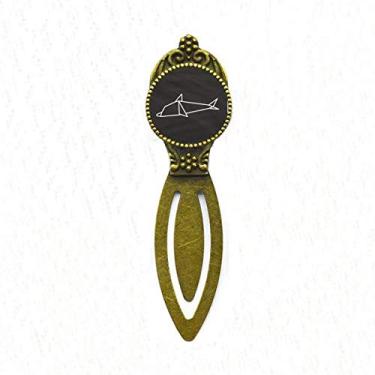 Imagem de Marcador de página retrô abstrato em forma geométrica de golfinho origami