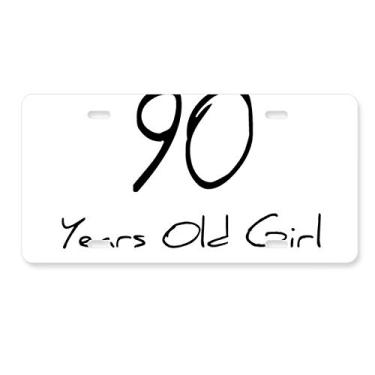 Imagem de DIYthinker 90 anos de idade menina longevidade placa de carro decoração de carro acessório de aço inoxidável