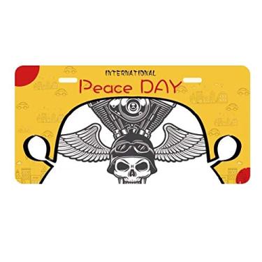Imagem de DIYthinker Óculos de luz esqueleto padrão motocicleta placa etiqueta decoração carro dia da paz