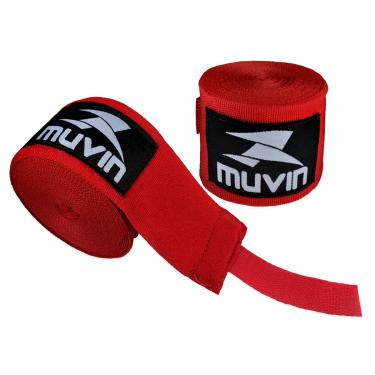 Imagem de Bandagem Elástica Muvin 5 Metros Com Velcro e Alça Para Polegar - Atadura de Proteção Para Mãos e Punhos - Faixa de Boxe - Muay Thai - MMA - Artes Marciais - Treino - Unissex - Várias Cores