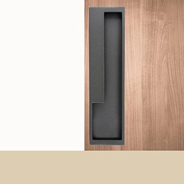 Imagem de Maçaneta da porta deslizante em ouro preto Maçanetas ocultas da porta interna puxa o puxador do guarda-roupa Gaveta da cozinha puxa as ferragens da porta, cinza 192 mm à direita