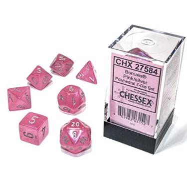 Imagem de Chessex Conjunto de 7 moldes poliédricos - Rosa/Prata Boreal com luminária 27584 (CHX27584)