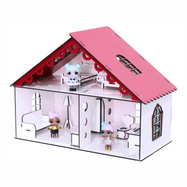 Imagem de Kit casa de bonecas com 20 moveis para mini bonecas compatível com lol E polly mod. lily rubrum- darama