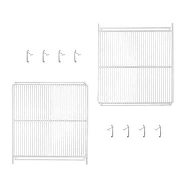 Imagem de Kit - 2 Prateleiras Grade Branca Visa Vn50 Vb52 Vf50 + 8 Ganchos Suporte - Metalfrio