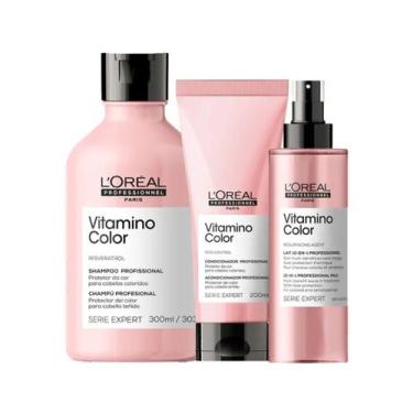 Imagem de Loréal Vitamino Color Shampoo, Condicionador E Leave In - Loreal Profe