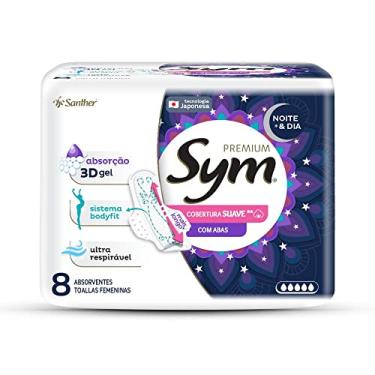 Imagem de Sym Absorvente Premium Noturno Suave Com Abas Branco, 8 Unidades
