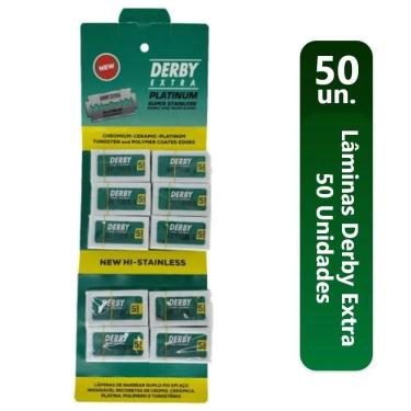 Imagem de Lâmina Barbear Derby Extra Platinum 1 Cartela (50 Unid)