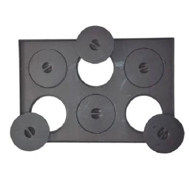 Imagem de Chapa de Ferro para Fogao Lenha Retangular 6 Furos Com Tampa