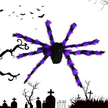 Imagem de Halloween ao ar livre aranhas | jardim 75 cm, decoração interna/externa - Decoração teia aranha, decoração Halloween aranha flexível com olhos vermelhos, para Xiaofeigun