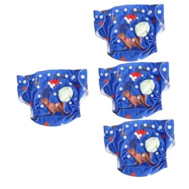 Imagem de NOLITOY 4 Pcs calça fralda cuecas de treinamento potty cuecas de bebê fraldas recém-nascidas calças de fraldas laváveis calças de treino para bebês lavável botão infantil tecido elástico