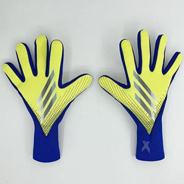 Imagem de Luvas de goleiro, luvas de goleiro de futebol, luvas de goleiro jovem adulto, palmas de látex antiderrapantes, fortes respiráveis, com proteção para os dedos e proteção dupla para o pulso tamanho 7-10