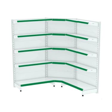 Imagem de Gondola Parede 202 Fit Ate 2 Metros 1 Canto Branco 15b Pe Ve