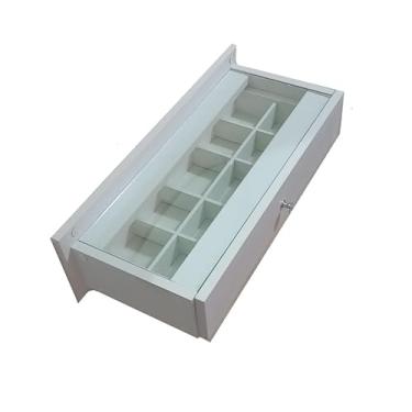 Imagem de Penteadeira Nina para Maquiagem e Joias Suspensa com Gaveta e Tampo de Vidro 100% MDF