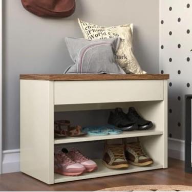 Imagem de Sapateira Organizadora Aberta de Porta e Hall Safira (Off White/Freijó)