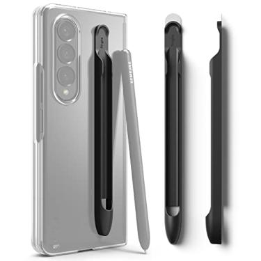 Imagem de Ringke Suporte fino compatível com Samsung S Pen Fold Edition projetado para Galaxy Z Fold 4, compartimento para caneta de policarbonato rígido premium adesivo - preto