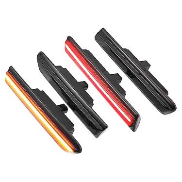 Imagem de A ABSOPRO Luz de Marcador Lateral LED 33655-SEP-A01 Luzes de Direção Traseiras Dianteiras Luzes de Direção Luzes Laterais para Acura TL Lente Preta Âmbar Vermelho Luz LED 2 Pares