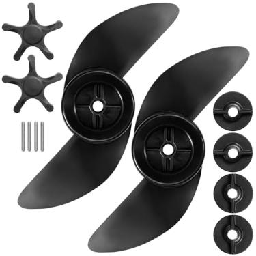 Imagem de Engree Pacote com 2 hélices de barco a motor, hélice externa de motor elétrico de pesca com 2 lâminas, kit de hélice de substituição, lâmina elétrica T34 para barcos marítimos e embarcações de pesca,