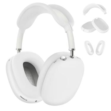Imagem de Aiaabq Capa de silicone para fones de ouvido AirPods Max, capa antiarranhões/capa de fone de ouvido para AirPods Max, acessórios protetores de silicone macio para Apple AirPods Max.