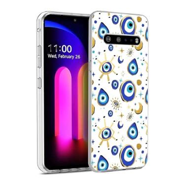 Imagem de NINGPIYAYA Capa compatível com LG V60 ThinQ - Capa protetora à prova de choque de TPU (poliuretano termoplástico) macio e à prova de choque